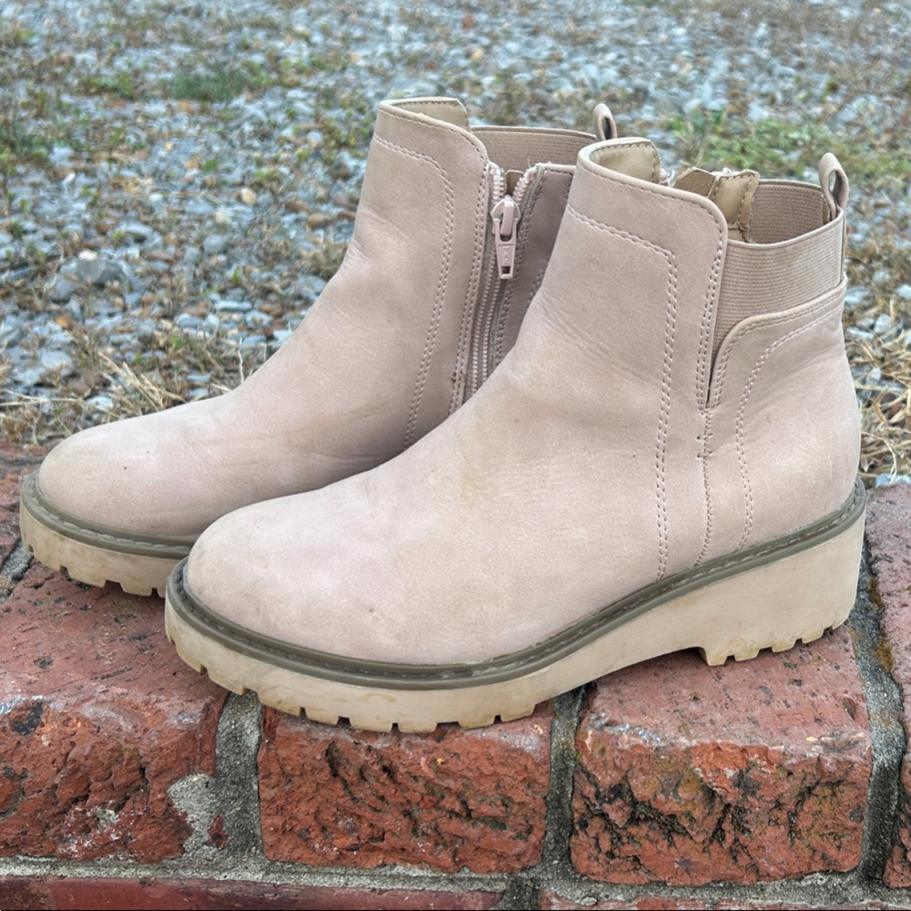 Girls Beige Ankle Boots